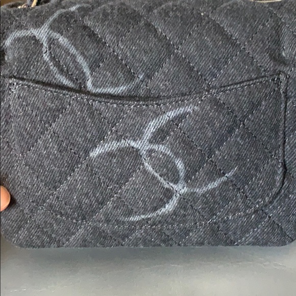 🦄 NWT Chanel 20B Black Denim Square Mini - Picture 5 of 7